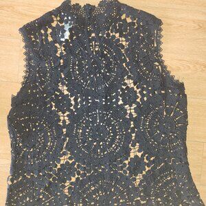 Ultra pink sleeveless women's lace blouse